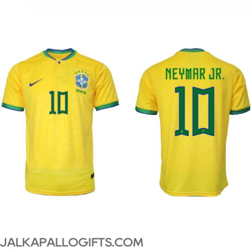 Brasilia Neymar Jr #10 Kotipaita MM-kisat 2022 Lyhythihainen